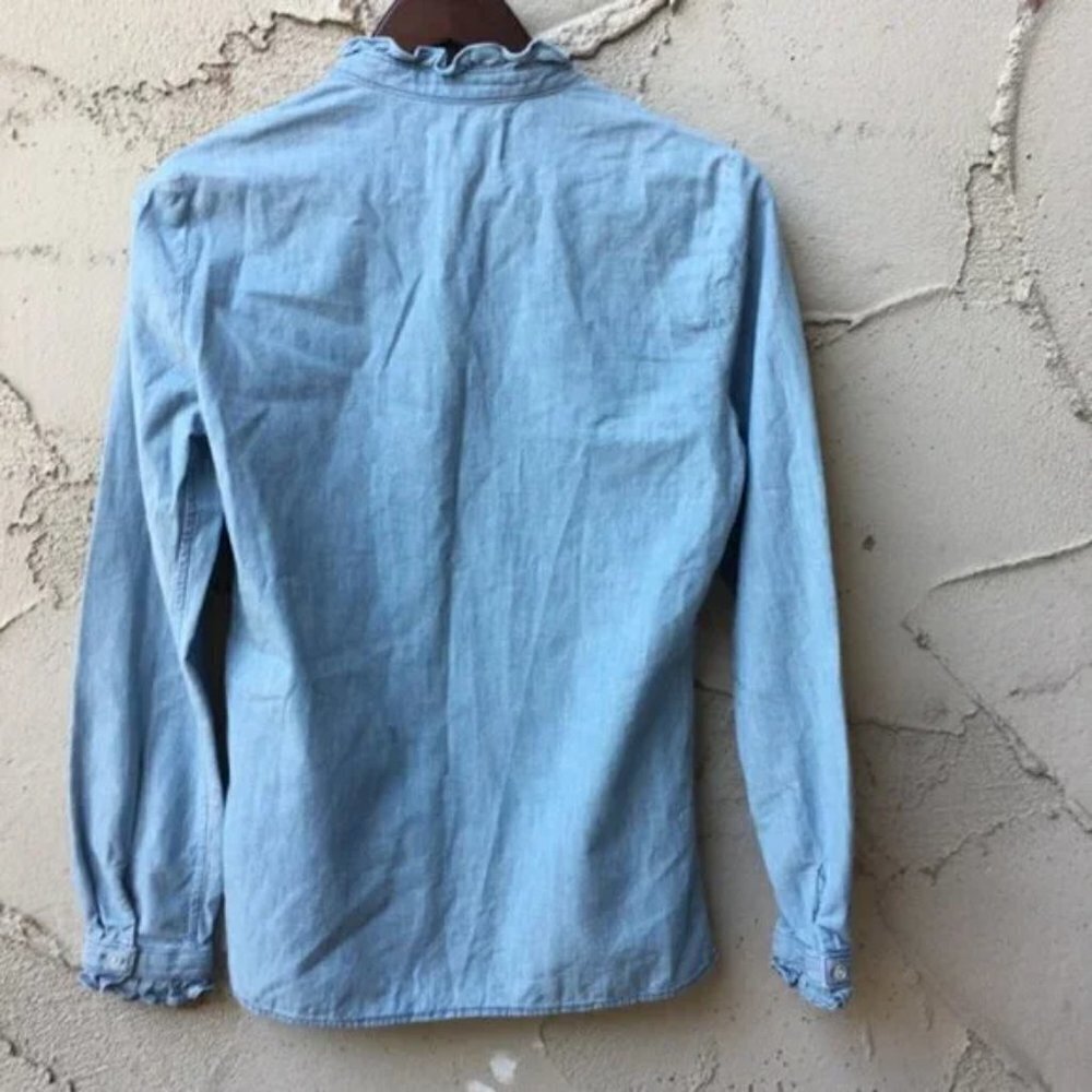 Nili Lotan Marcela Shirt Blouse in Chambray Wash Size S - Picture 6 of 9